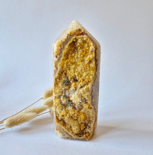 Druzy Agate - Teardrop Drop Standing Gemstone Crystal - C. 158gram