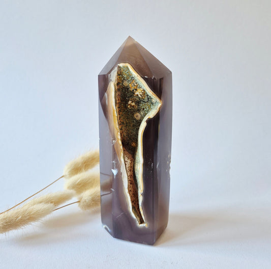 Druzy Agate - Teardrop Drop Standing Gemstone Crystal - C. 158gram