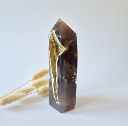 Druzy Agate - Teardrop Drop Standing Gemstone Crystal - C. 158gram