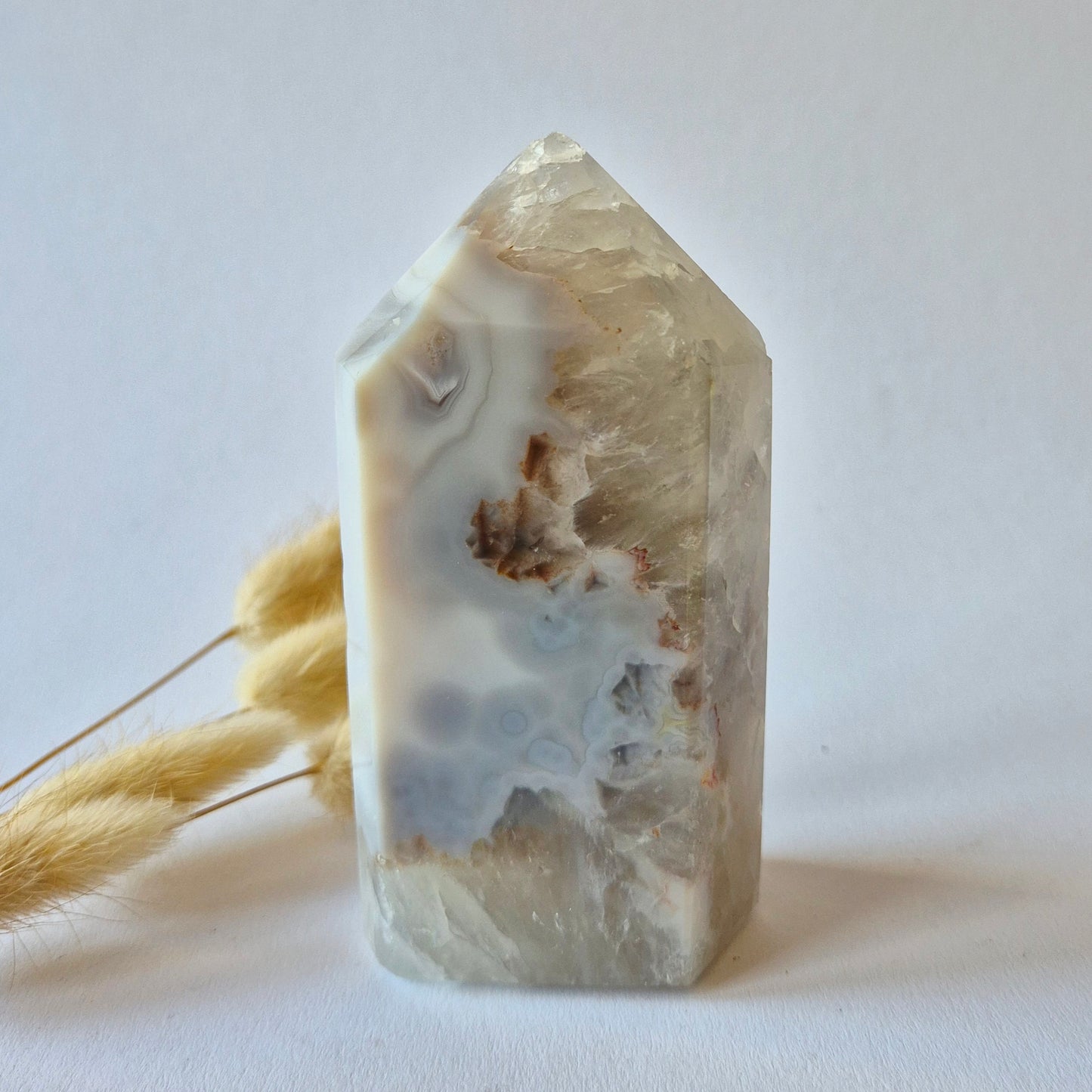 Druzy Agaat Toren uit Uruguay 330 gram | Natuurlijke Geode Edelsteen