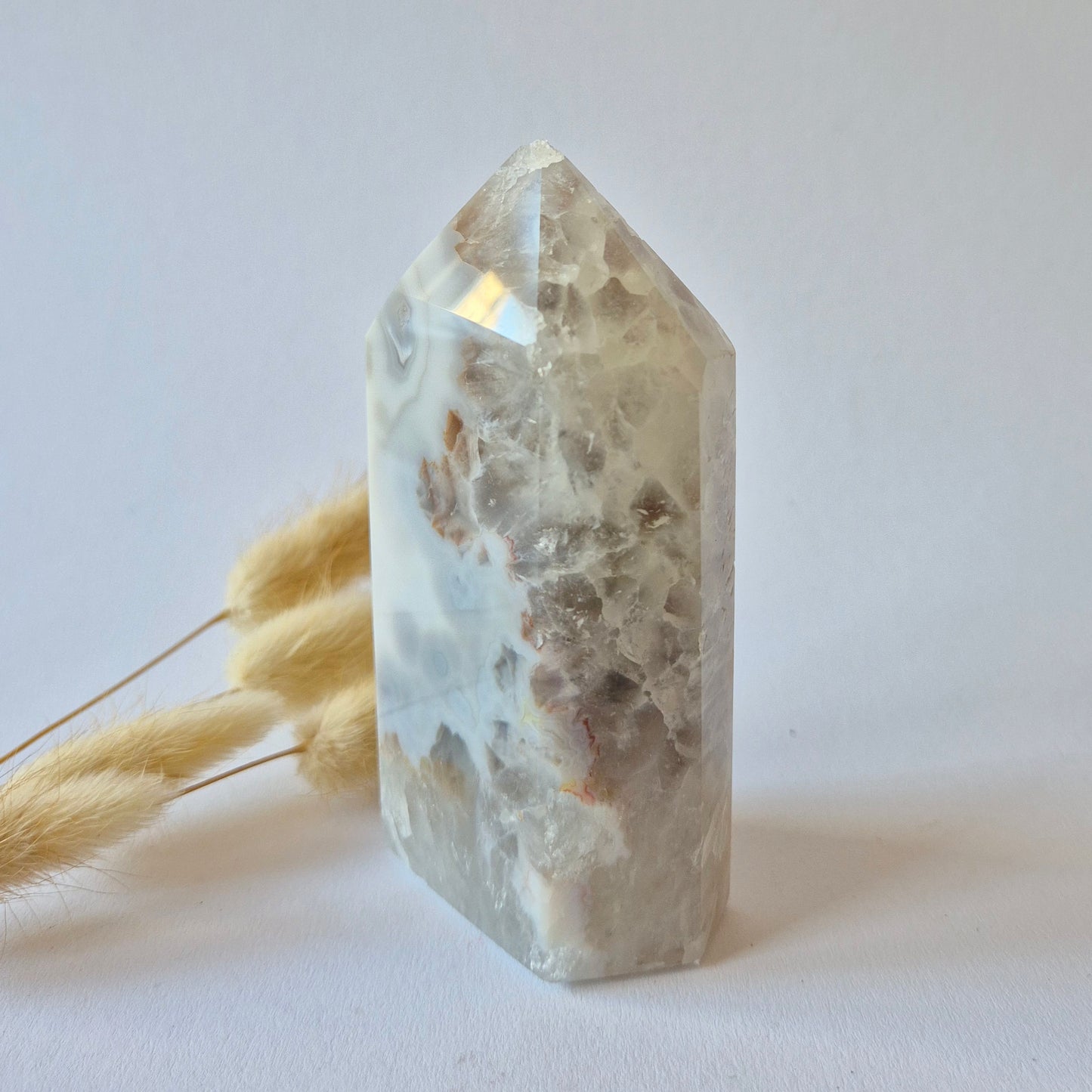 Druzy Agaat Toren uit Uruguay 330 gram | Natuurlijke Geode Edelsteen