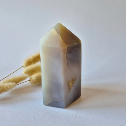 Druzy Agaat Toren uit Uruguay 388 gram | Natuurlijke Geode Edelsteen