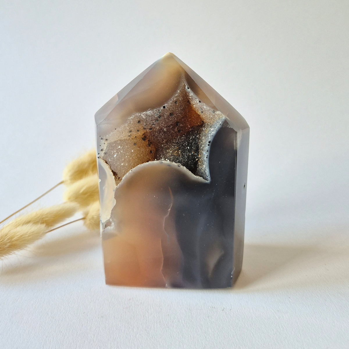 Druzy Agate - Teardrop Drop Standing Gemstone Crystal - C. 158gram