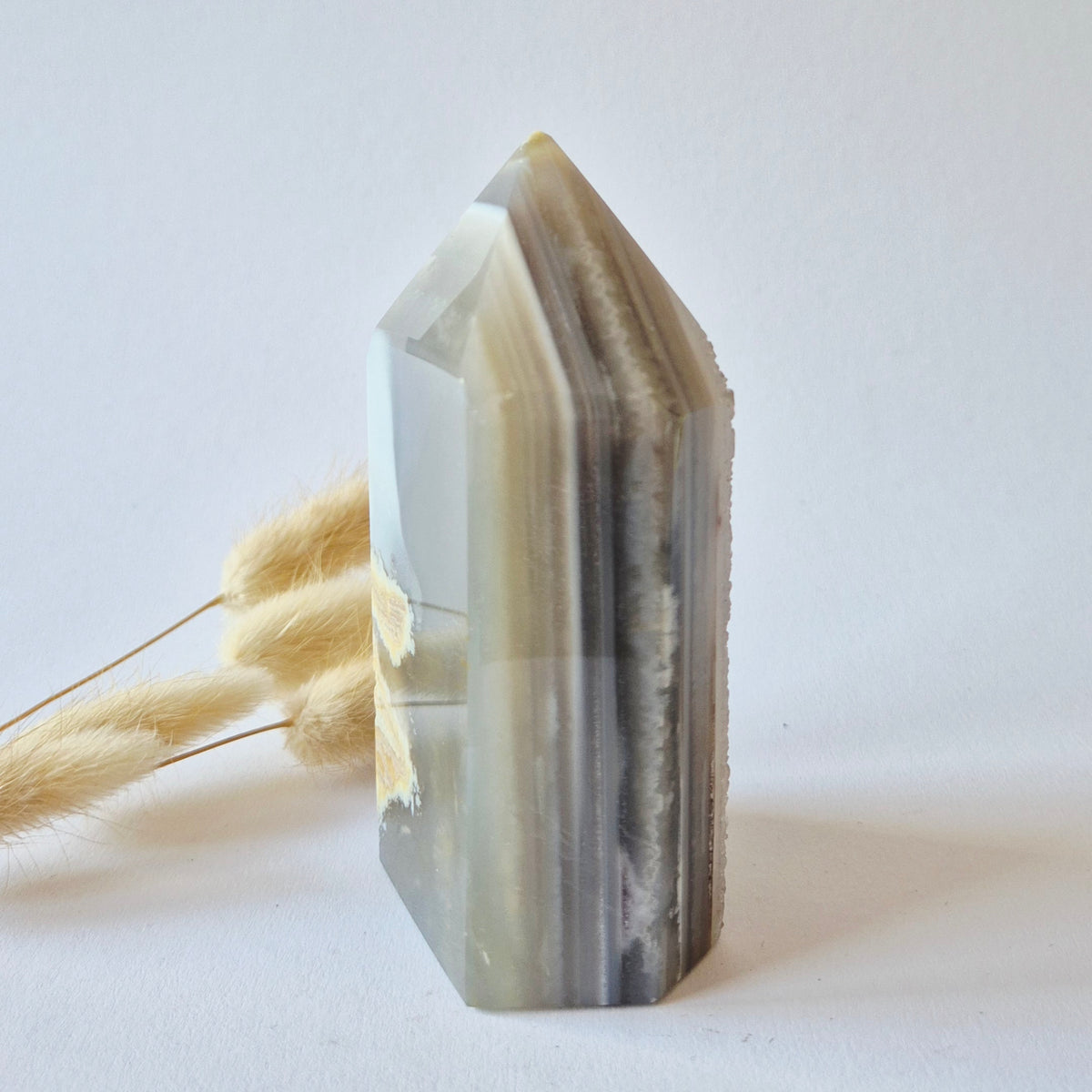 Druzy Agaat Toren uit Uruguay 447 gram | Natuurlijke Geode Edelsteen