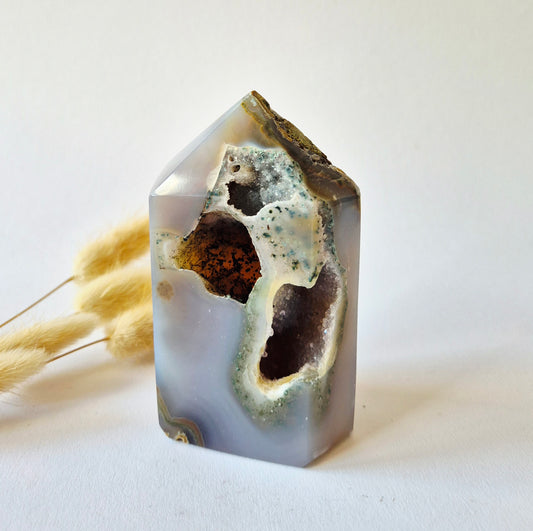 Druzy Agate - Teardrop Drop Standing Gemstone Crystal - C. 158gram