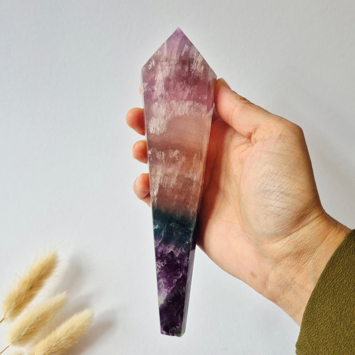 Candy Fluorite Scepter /  Wand - Fluoriet - 392 gram incl. willekeurige standaard
