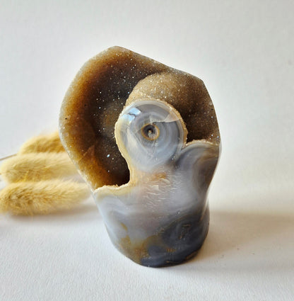 Druzy Agaat uit Uruguay – 432gram | Natuurlijke Geode Edelsteen