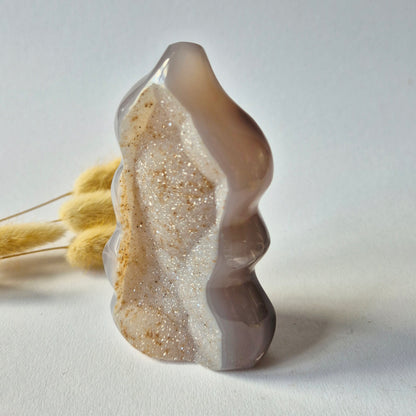 Druzy Agate - Teardrop Drop Standing Gemstone Crystal - C. 158gram