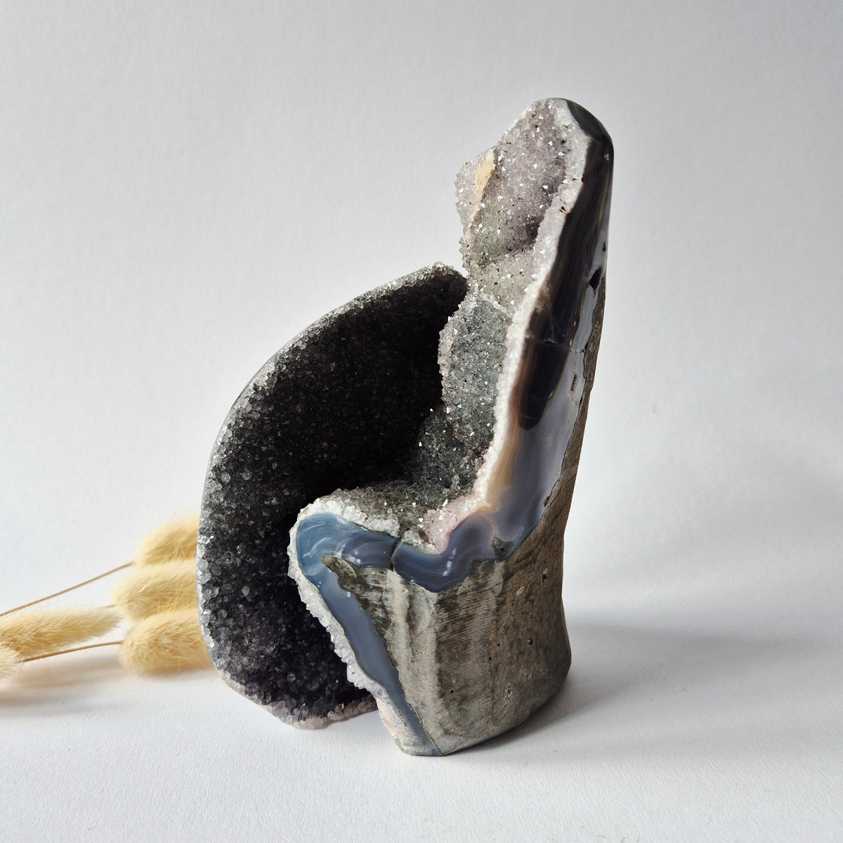 Druzy Agaat uit Uruguay – 1198gram | Natuurlijke Geode Edelsteen