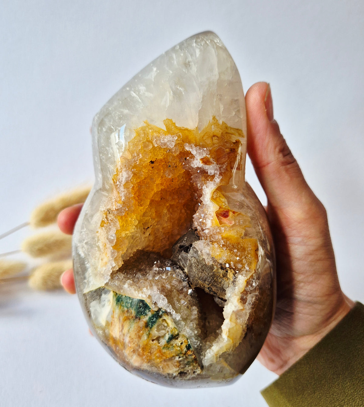 Druzy Agaat uit Uruguay – 955gram | Natuurlijke Geode Edelsteen