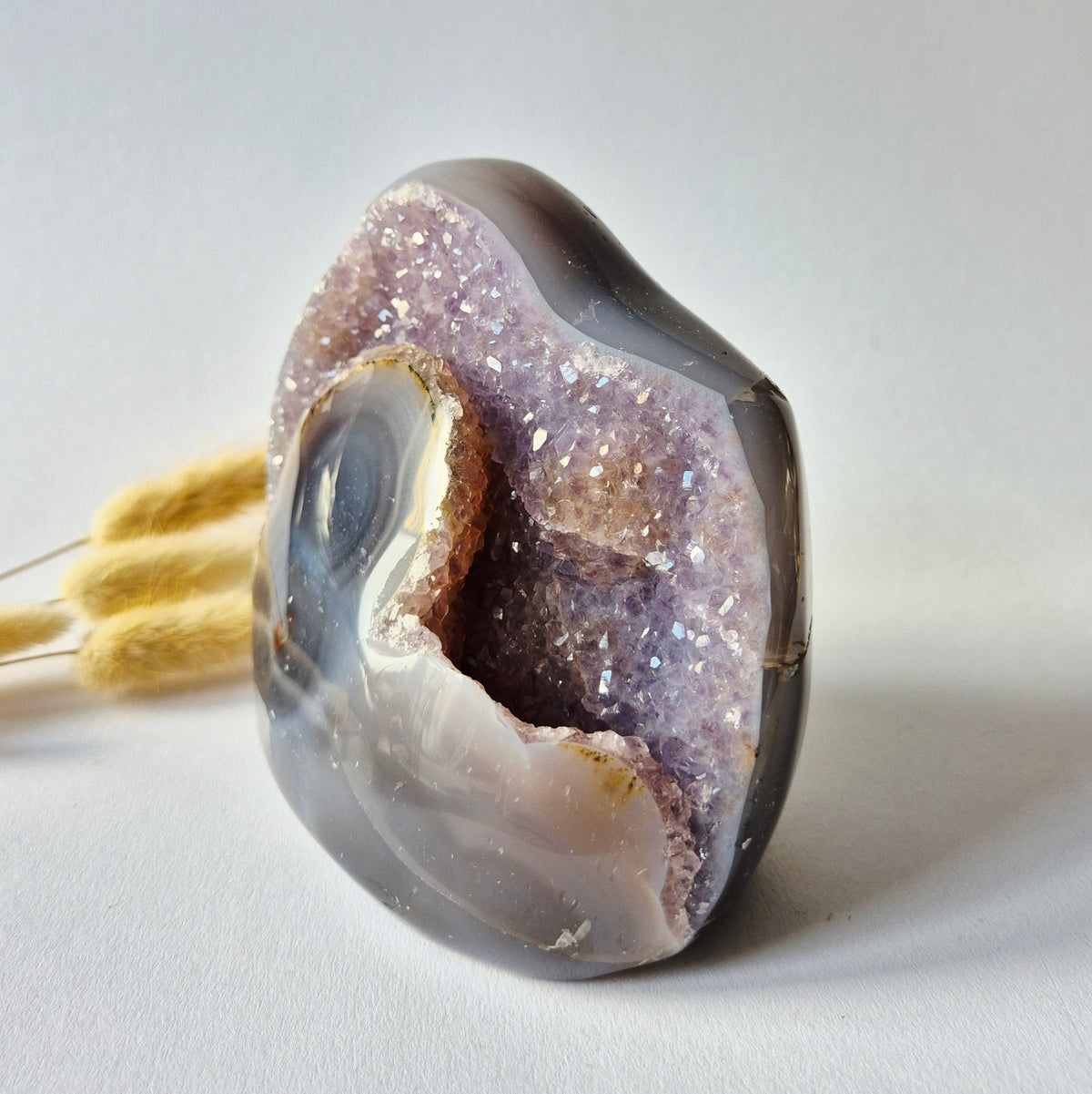 Druzy Agaat uit Uruguay – 1258gram | Natuurlijke Geode Edelsteen