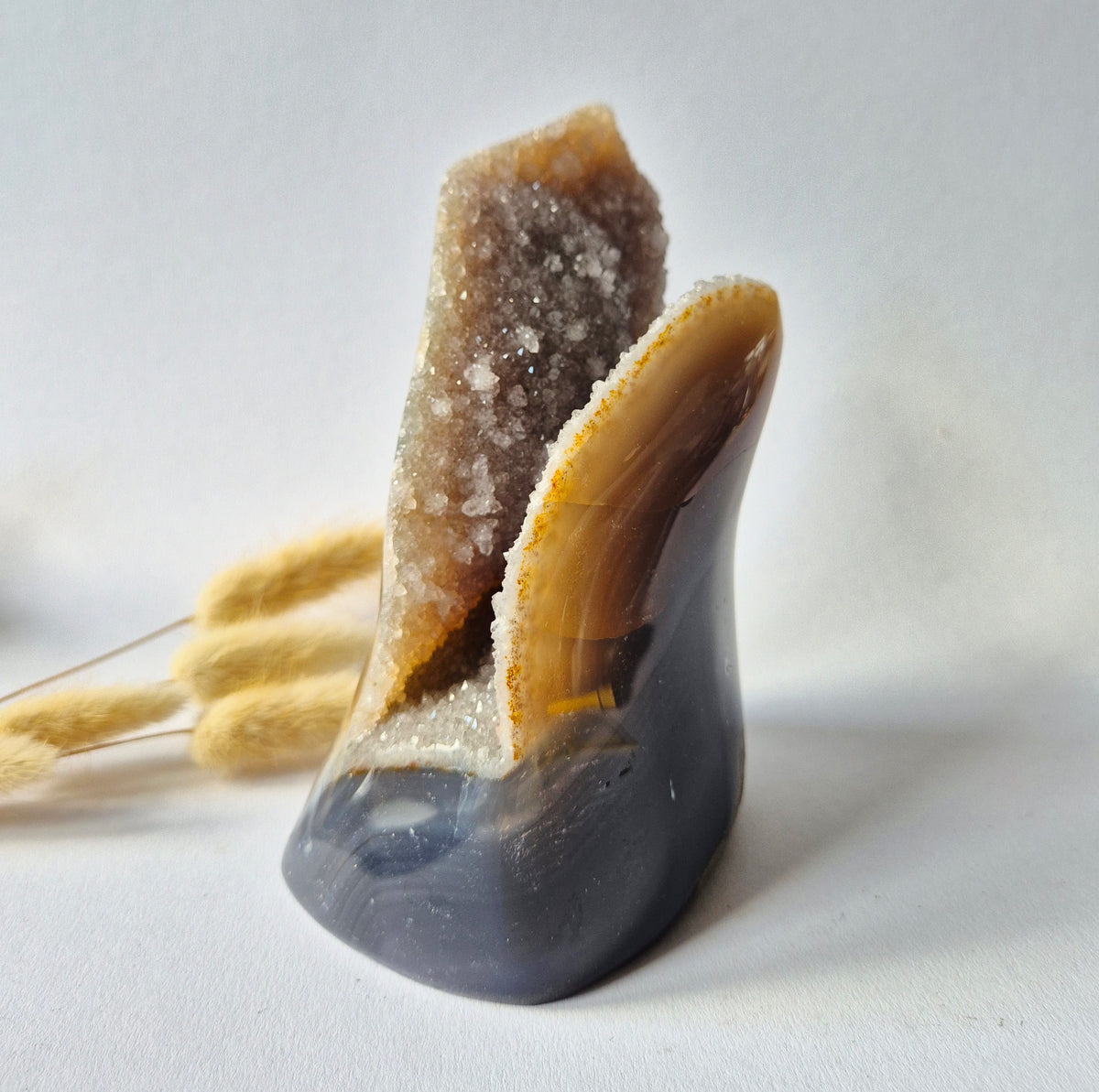 Druzy Agate - Teardrop Drop Standing Gemstone Crystal - C. 158gram