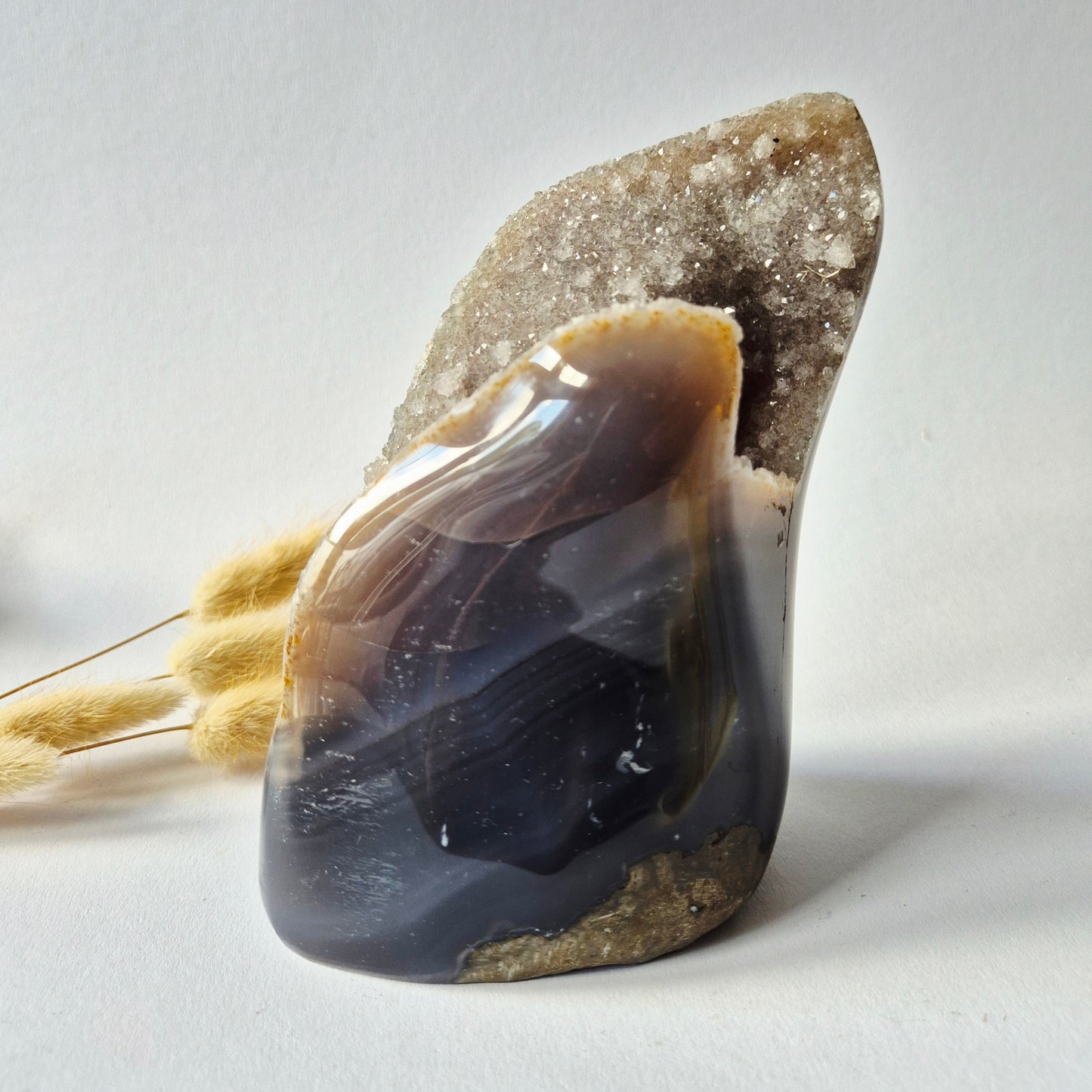 Druzy Agate - Teardrop Drop Standing Gemstone Crystal - C. 158gram