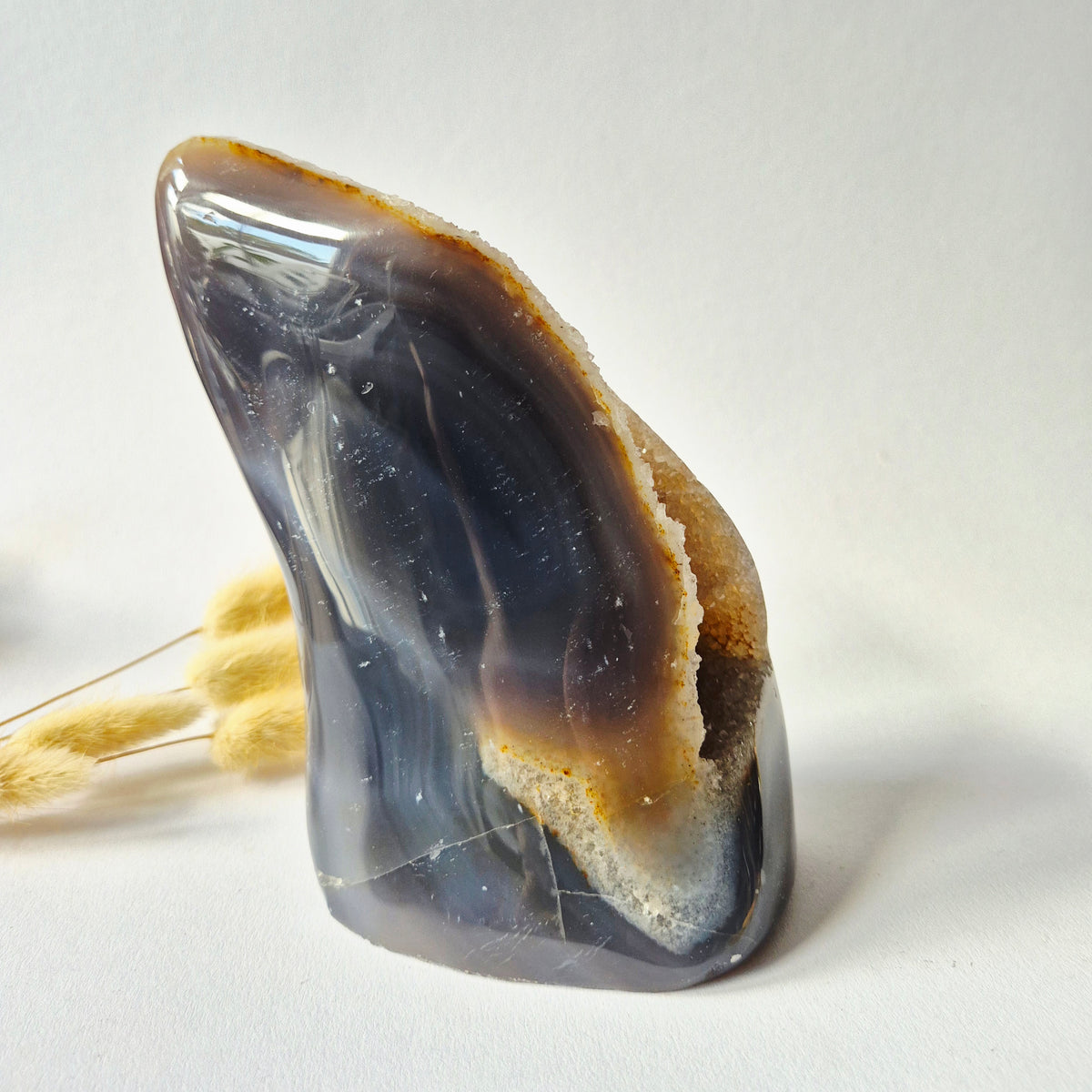 Druzy Agate - Teardrop Drop Standing Gemstone Crystal - C. 158gram