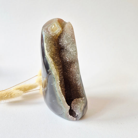 Druzy Agate - Teardrop Drop Standing Gemstone Crystal - C. 158gram