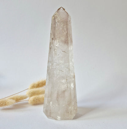 XL high quality Smoky Quartz punt uit Brazilië van 673 gram met heldere champagnekleurige rookkwarts