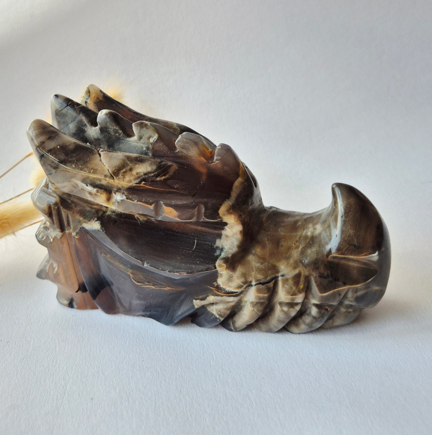 Edelsteen UV-Reactieve Volcano Agate Dragon Skull – 620 g | Mystieke Energie & Spirituele Bescherming