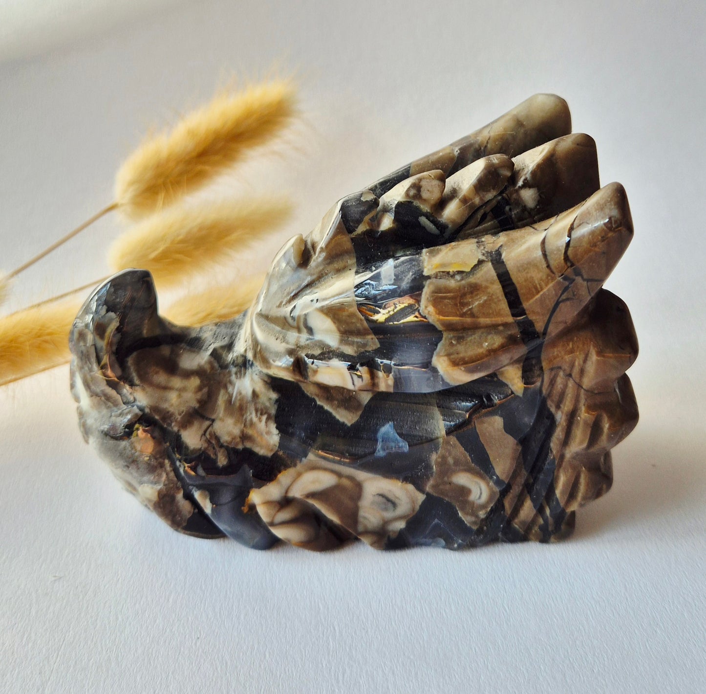 Edelsteen UV-Reactieve Volcano Agate Dragon Skull – 472 g | Mystieke Energie & Spirituele Bescherming