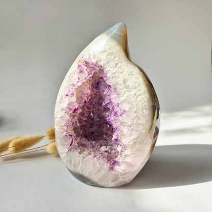 Amethist Geode Flame met Agaat – 1545 g