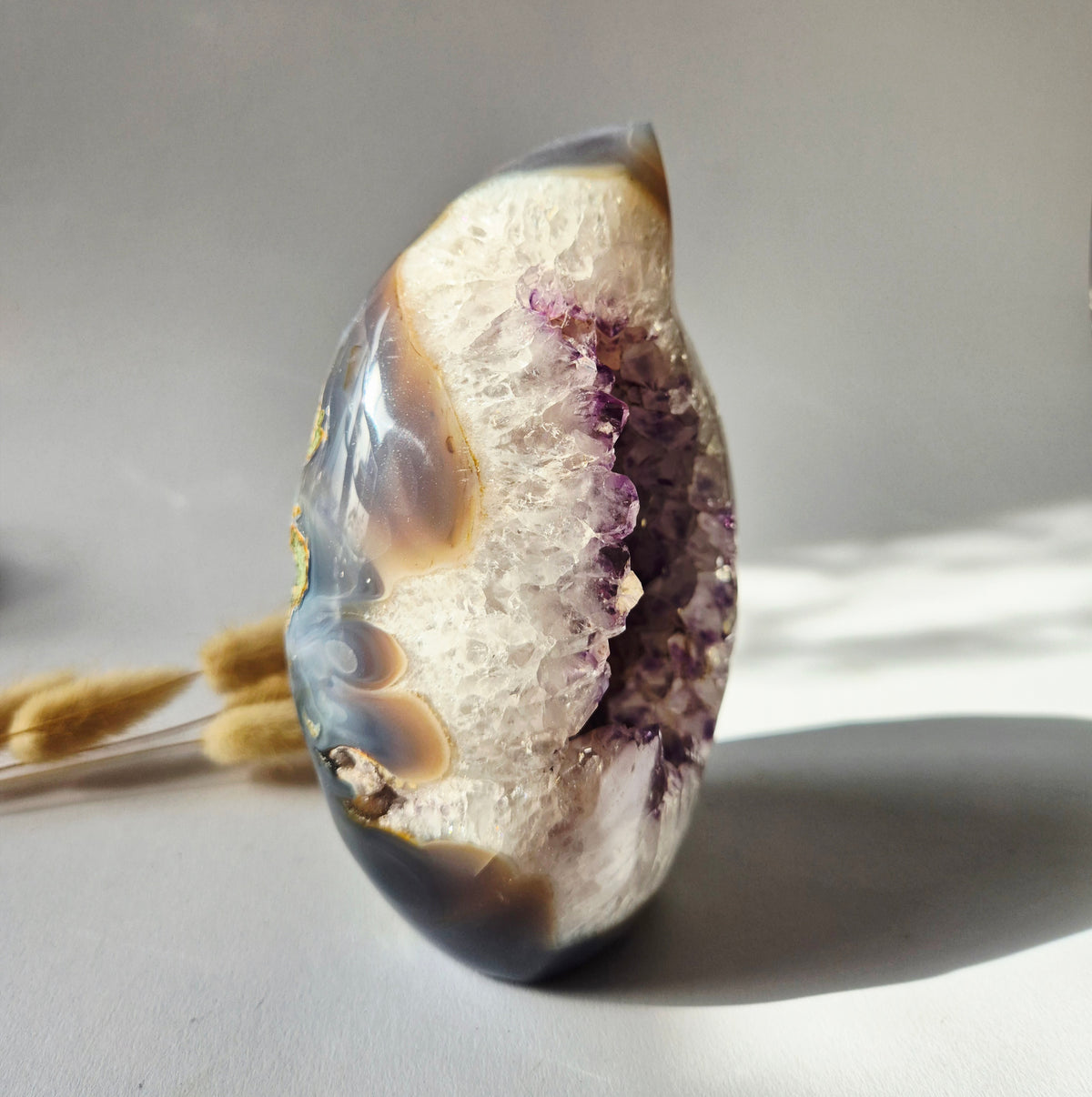 Amethist Geode Flame met Agaat – 1545 g