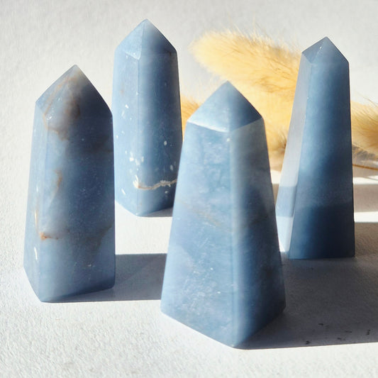 Angeliet Toren 5–7 cm | Hoge Kwaliteit Edelsteen Obelisk