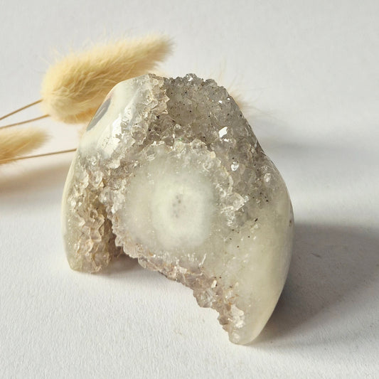 Unieke Agaat Geode Freeform met Druzy & Eye Patronen – 216 g