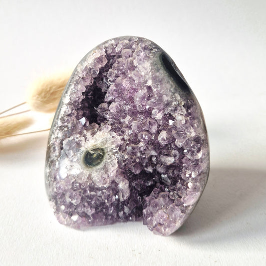 Amethist Geode Freeform met Agaat Eye #13 – 328 g