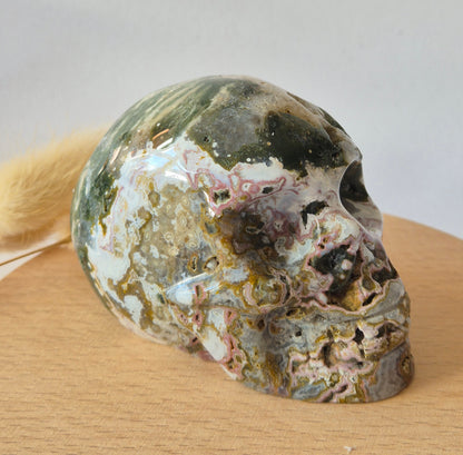 XL Ocean Jasper Skull  359g – 8-9 cm Edelsteen Schedel