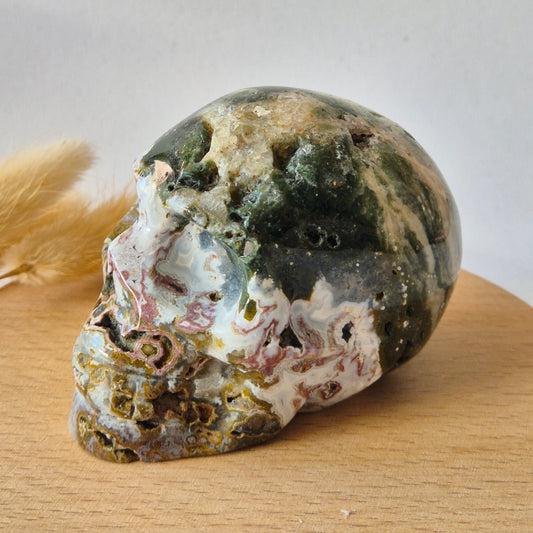 XL Ocean Jasper Skull  359g – 8-9 cm Edelsteen Schedel