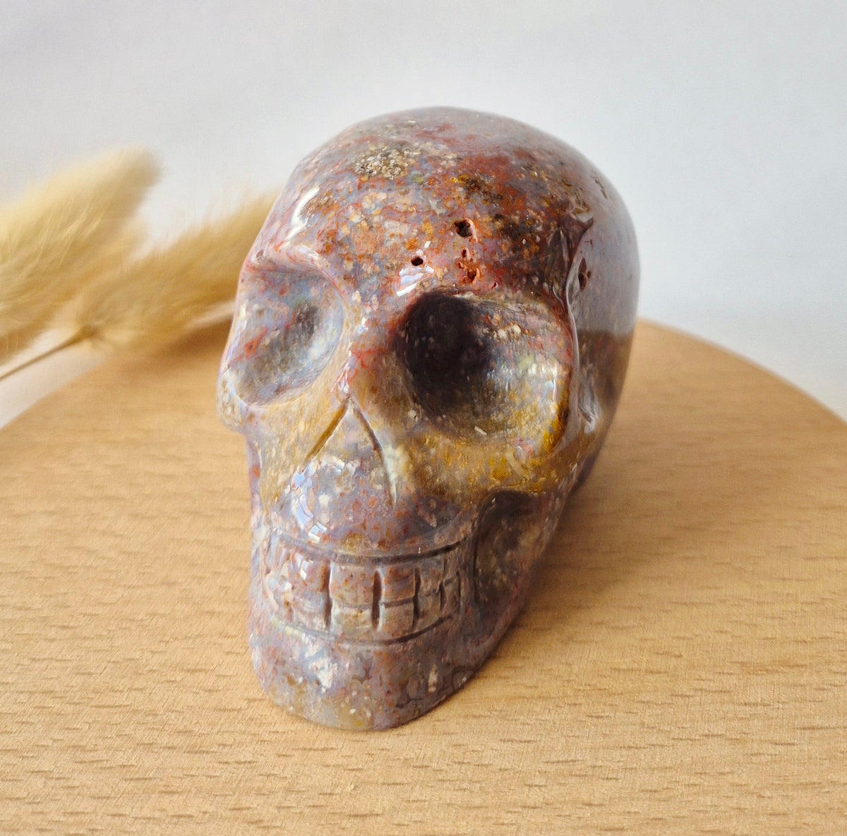 XL Ocean Jasper Skull  300g – 8 cm Edelsteen Schedel