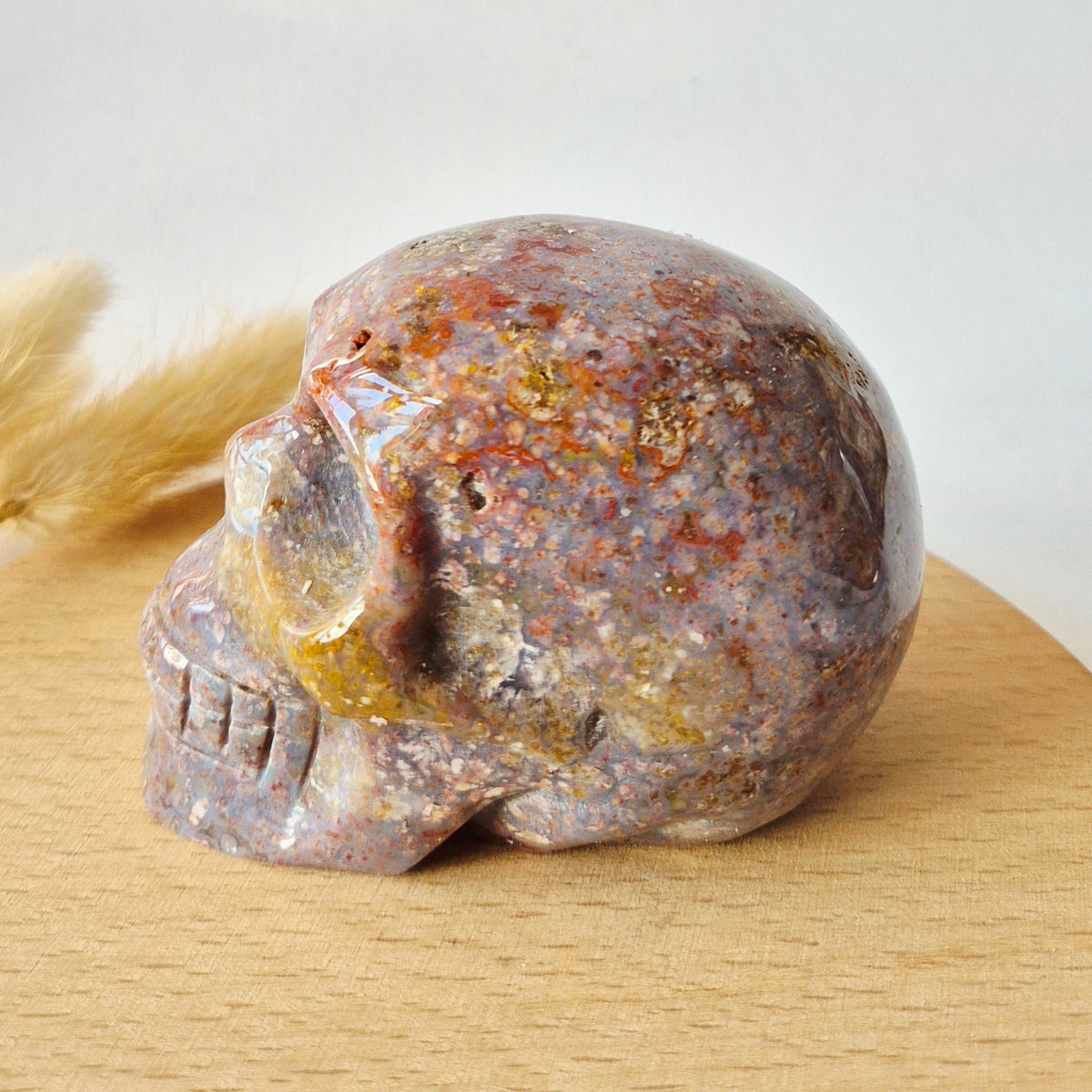 XL Ocean Jasper Skull  300g – 8 cm Edelsteen Schedel