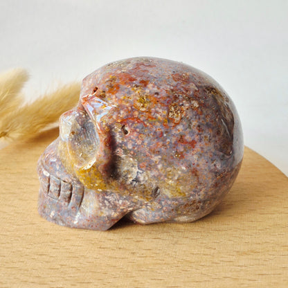 XL Ocean Jasper Skull  300g – 8 cm Edelsteen Schedel