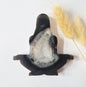 Druzy Agaat Meditatie Edelsteen Carving 10cm #5 -  Handgesneden vrouwelijke meditatievorm yoga