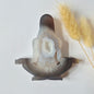 Druzy Agaat Meditatie Edelsteen Carving 10cm #7 -  Handgesneden vrouwelijke meditatievorm yoga