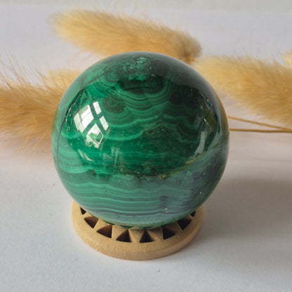 Druzy-Malachit-Kugel aus Kristalledelstein – 45 mm | Funkelnde Kristallform im Inneren