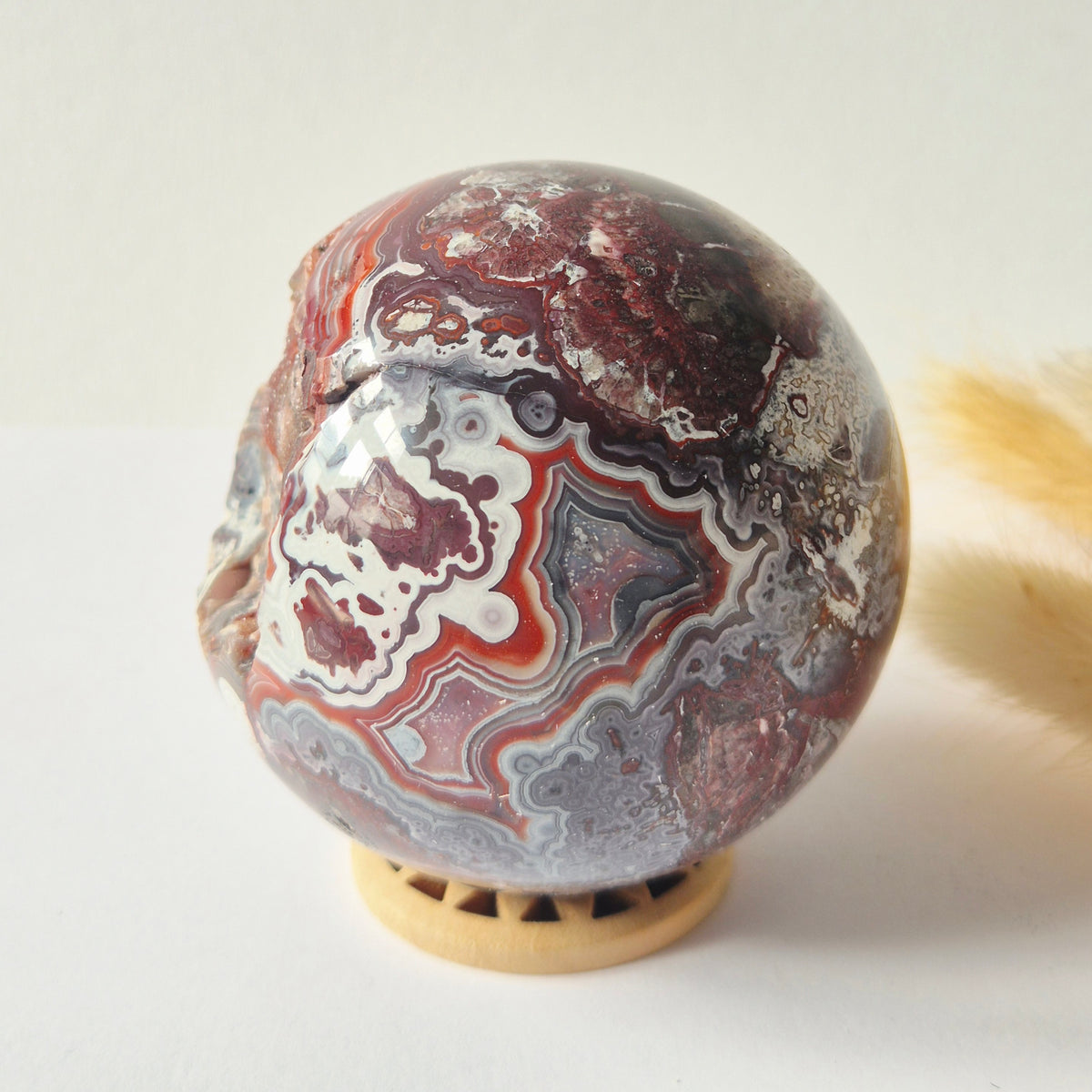Kristallen Edelsteen Bol Druzy Crazy Mexican Agate sphere 66mm 300g