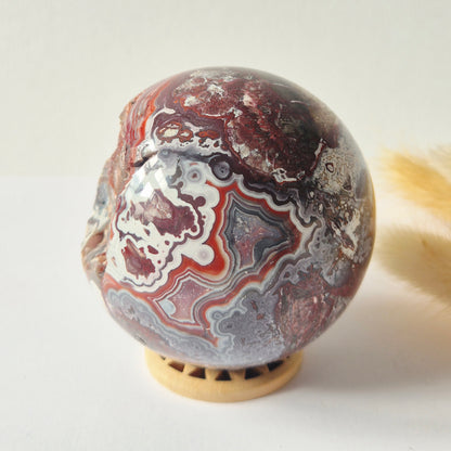 Kristallen Edelsteen Bol Druzy Crazy Mexican Agate sphere 66mm 300g