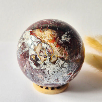 Kristallen Edelsteen Bol Druzy Crazy Mexican Agate sphere 66mm 300g