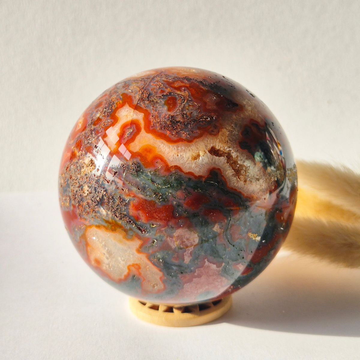 Rode Mosagaat Druzy Edelsteen Bol – 80 mm | 590 g
