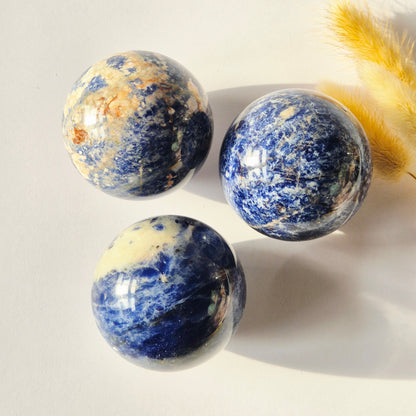 XXL Gemstone Larvikite Ball (15 cm | 4810 g) – Crystal Sphere Statement Piece Decoration