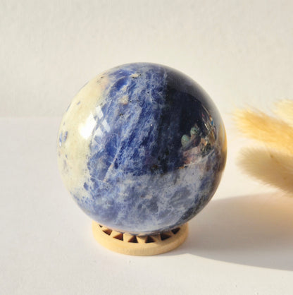 XXL Gemstone Larvikite Ball (15 cm | 4810 g) – Crystal Sphere Statement Piece Decoration