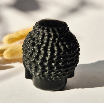 Zwarte Obsidiaan Boeddhahoofd – 7,5 cm
