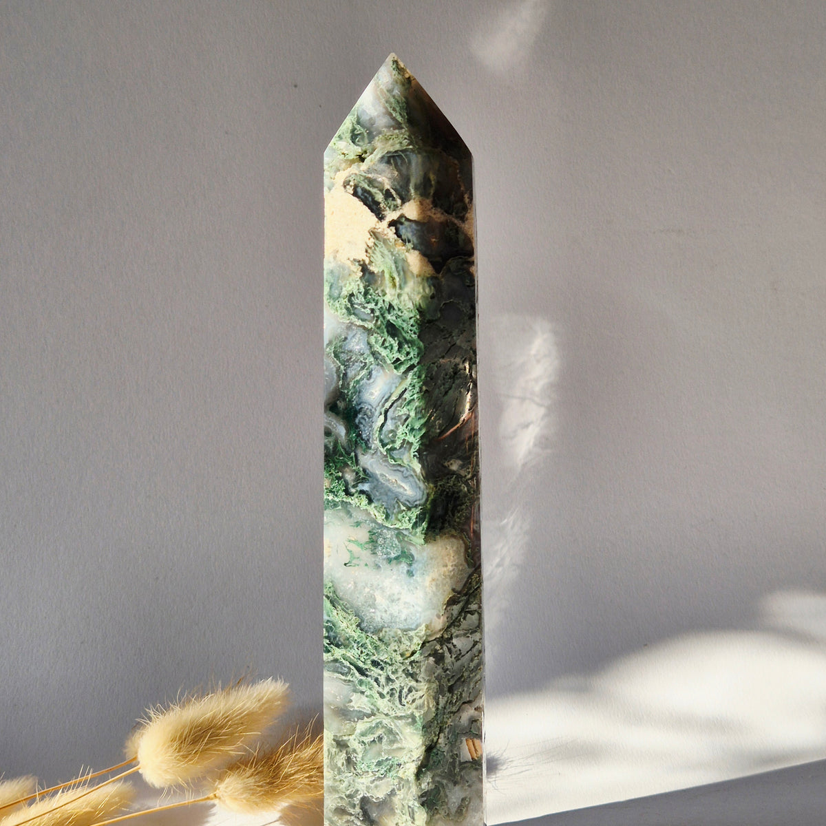 Gemstone Tiger Eye Scepter on Stand 15cm