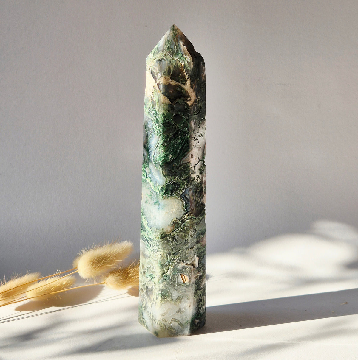 Gemstone Tiger Eye Scepter on Stand 15cm