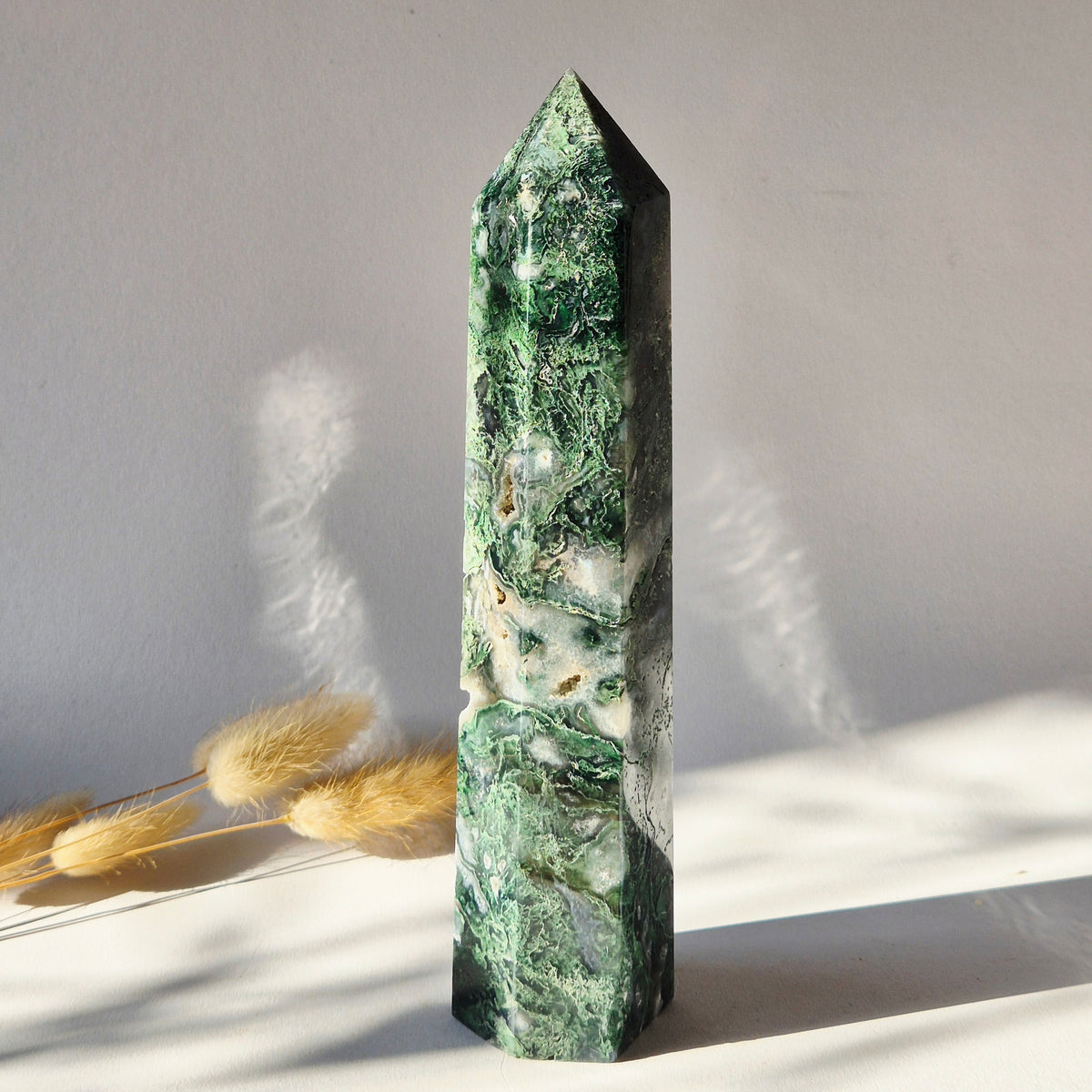 Gemstone Tiger Eye Scepter on Stand 15cm