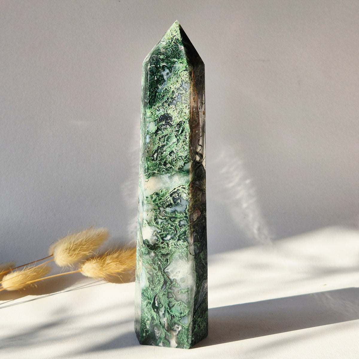 Gemstone Tiger Eye Scepter on Stand 15cm