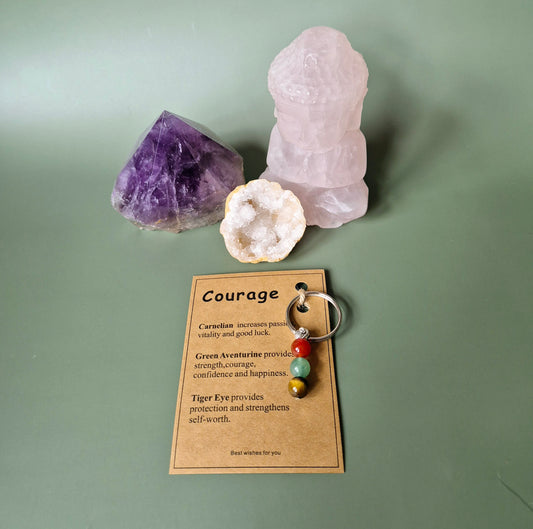 Gemstone Bead Gift Keychain for every occasion - Courage