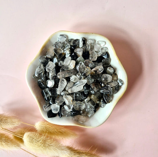 Rutilated Quartz met Tourmalijn Chips – 5–9 mm