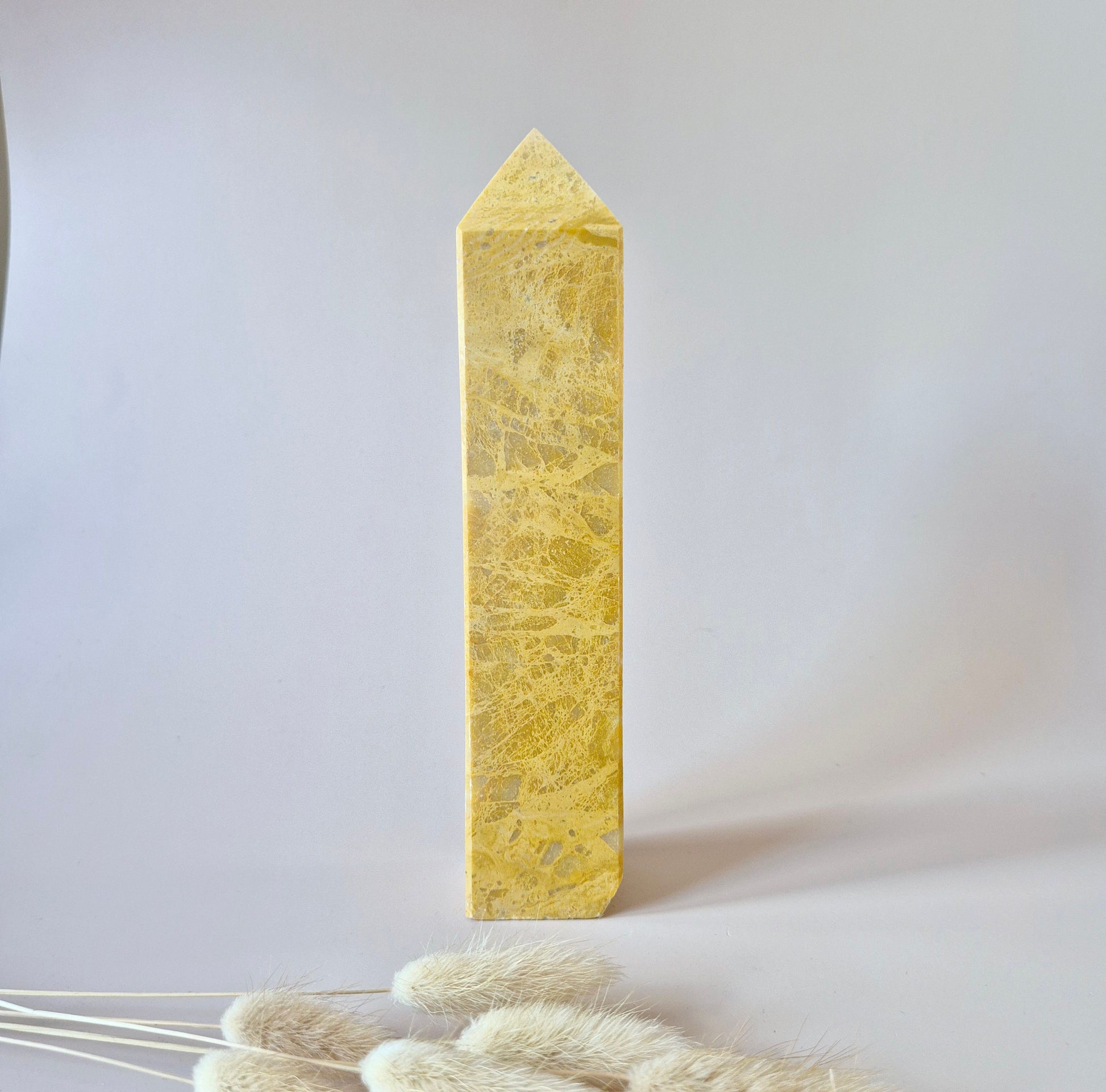 Ontdek de krachtige energie van Gele Jaspis met deze toren van 21 cm en 800 gram. Ideaal voor focus, bescherming en innerlijke kracht. Direct leverbaar bij Moonlight Gemstones.