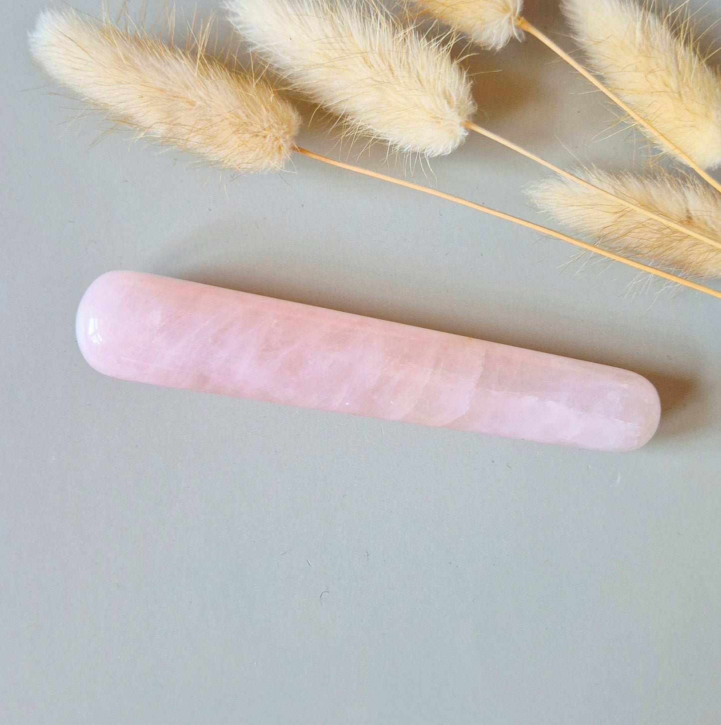 Rozenkwarts massagestaaf roze gepolijst